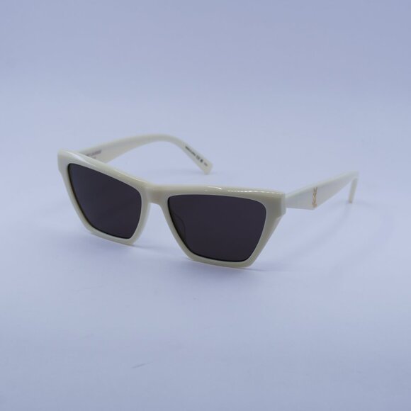 Saint Laurent SL M103 007 Sunglasses Ivory Cat Eye Frame, Black Lenses main image 5